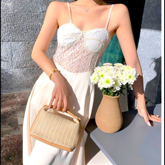 Spaghetti Satin A Line Dress - Picture 1 of 5